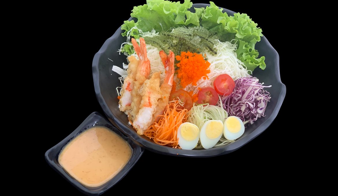 Salad tôm tempura